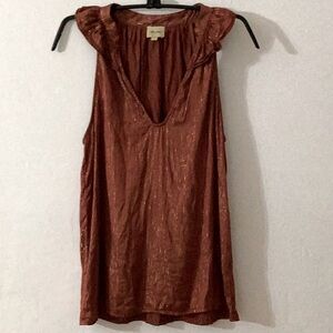 Ella Moss Silk Rust Sleeveless Blouse
